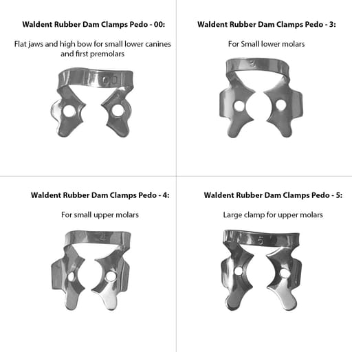 Waldent Rubber Dam Clamps Pedo