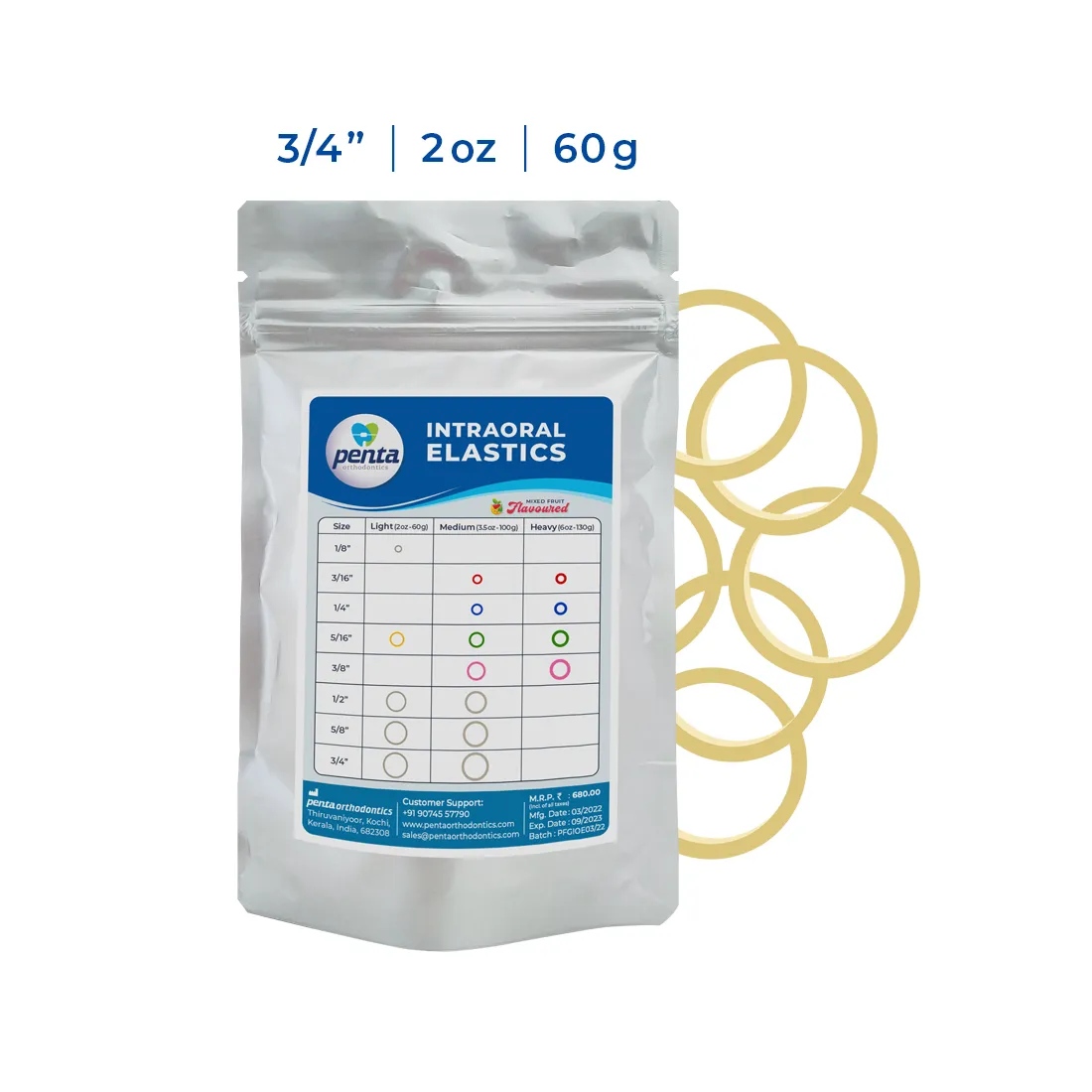 Penta Ortho Intraoral Elastics - size 3/4-2 Oz