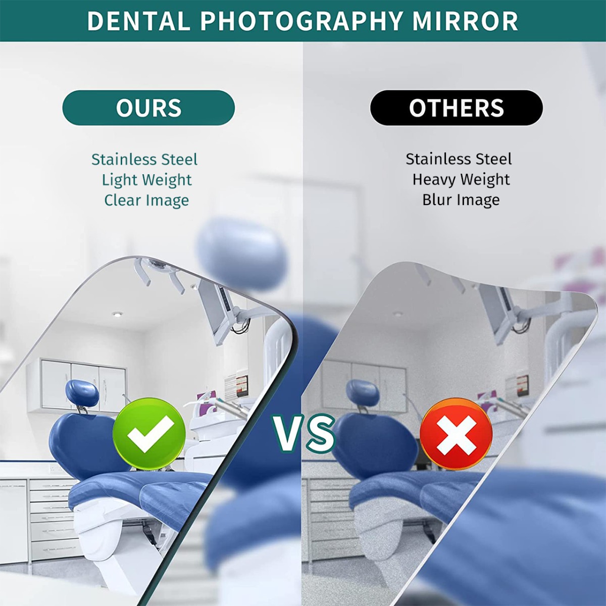 Waldent Photographic Mirror Stainless Steel Set of 6 (K30/2)