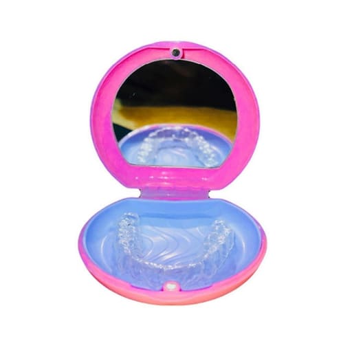 Snow White Aligner Case With Mirror & Removable Base  