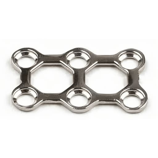 SK Surgicals SS Mini Bone 3D Plates - 2mm (6 Holes) 300.600S (Pack of 2 )