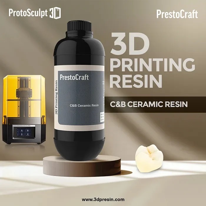 PrestoCraft 3D Printing Crown & Bridge Ceramic Resin - 500 Gm