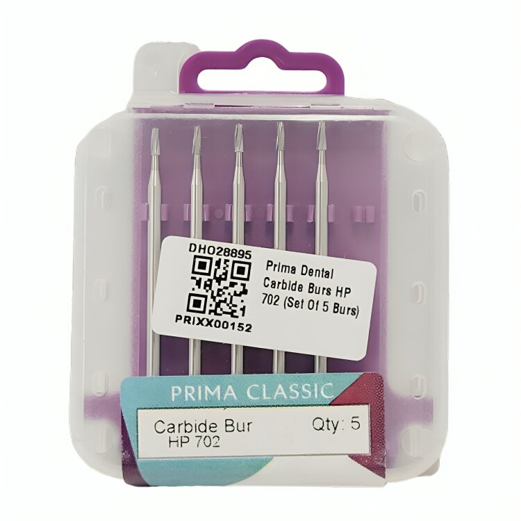 Prima Dental Carbide Straight Handpiece Burs 702 (Set Of 5 Burs)
