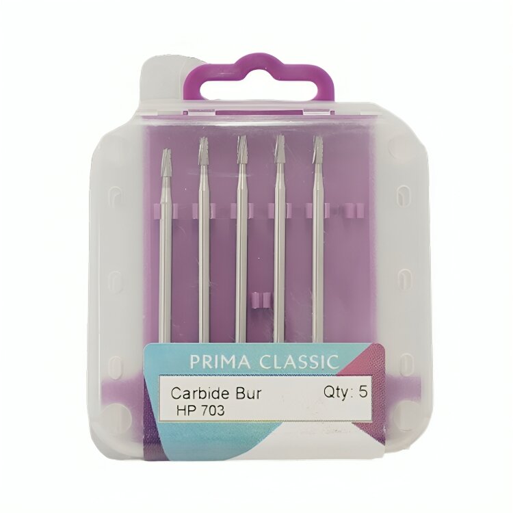 Prima Dental Carbide Straight Handpiece Burs 703 (Set Of 5 Burs)
