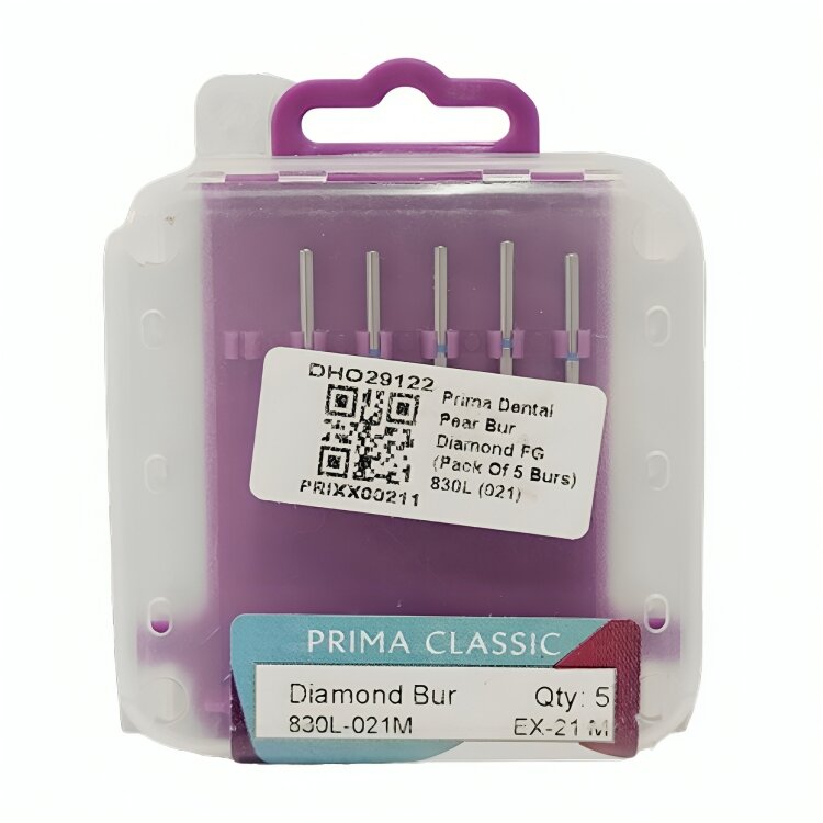 Prima Dental Pear Bur Diamond FG (Pack Of 5 Burs) 