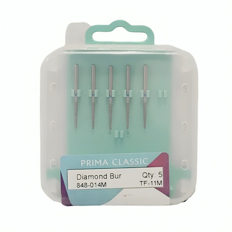 Prima Dental Taper Flat End Bur FG (Pack Of 5 Burs) 848 (014)