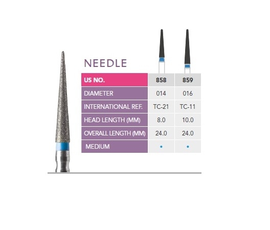 Prima Dental Needle Bur FG (Pack Of 5 Burs) 859 (016)