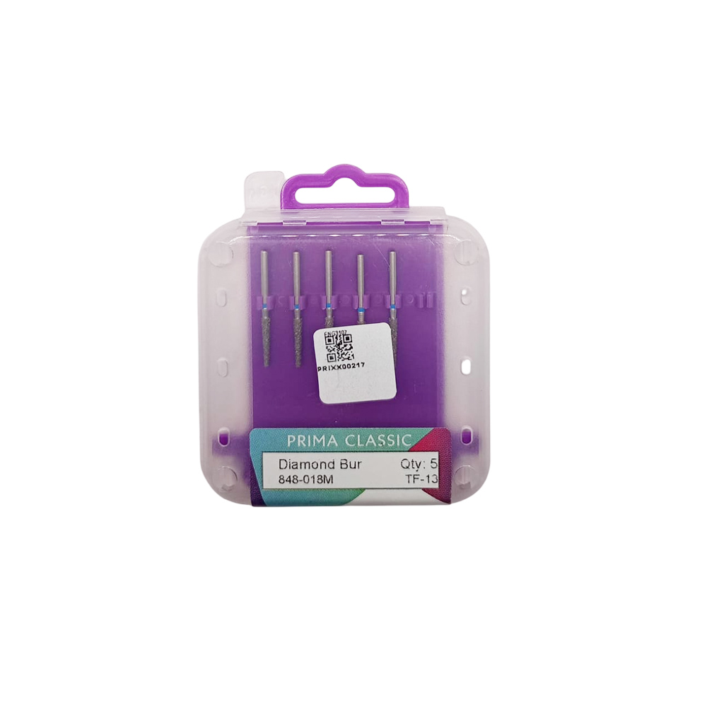Prima Dental Taper Flat End Bur FG (Pack Of 5 Burs) 848 (018)