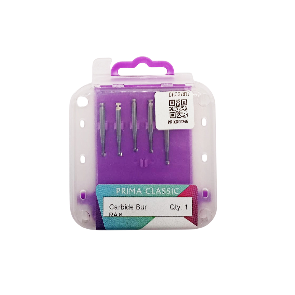 Prima Dental Round Bur Carbide-#6-Contra-Angle (Set Of 5)