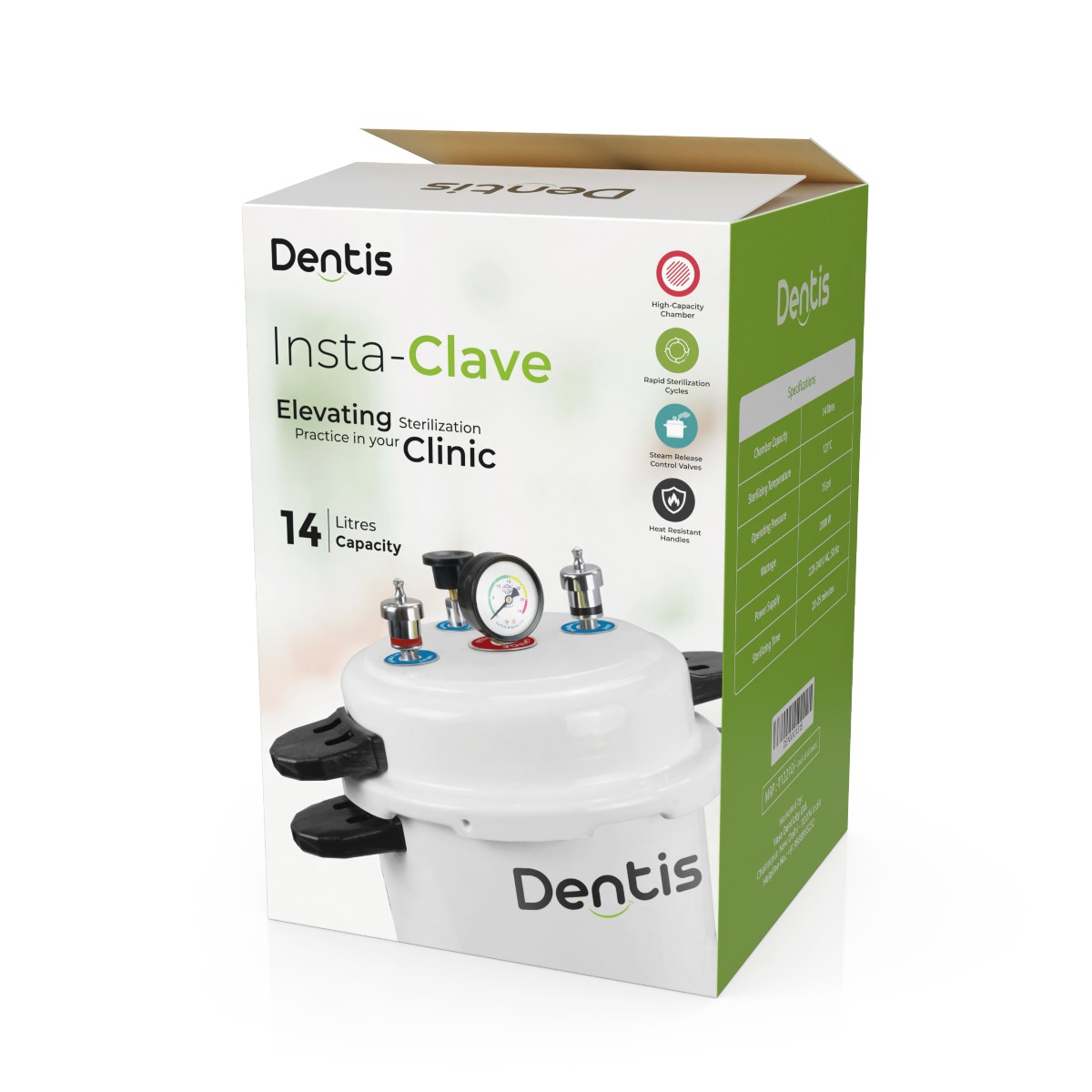 Dentis Insta-Clave Autoclave with Timer And Drum - 14L 