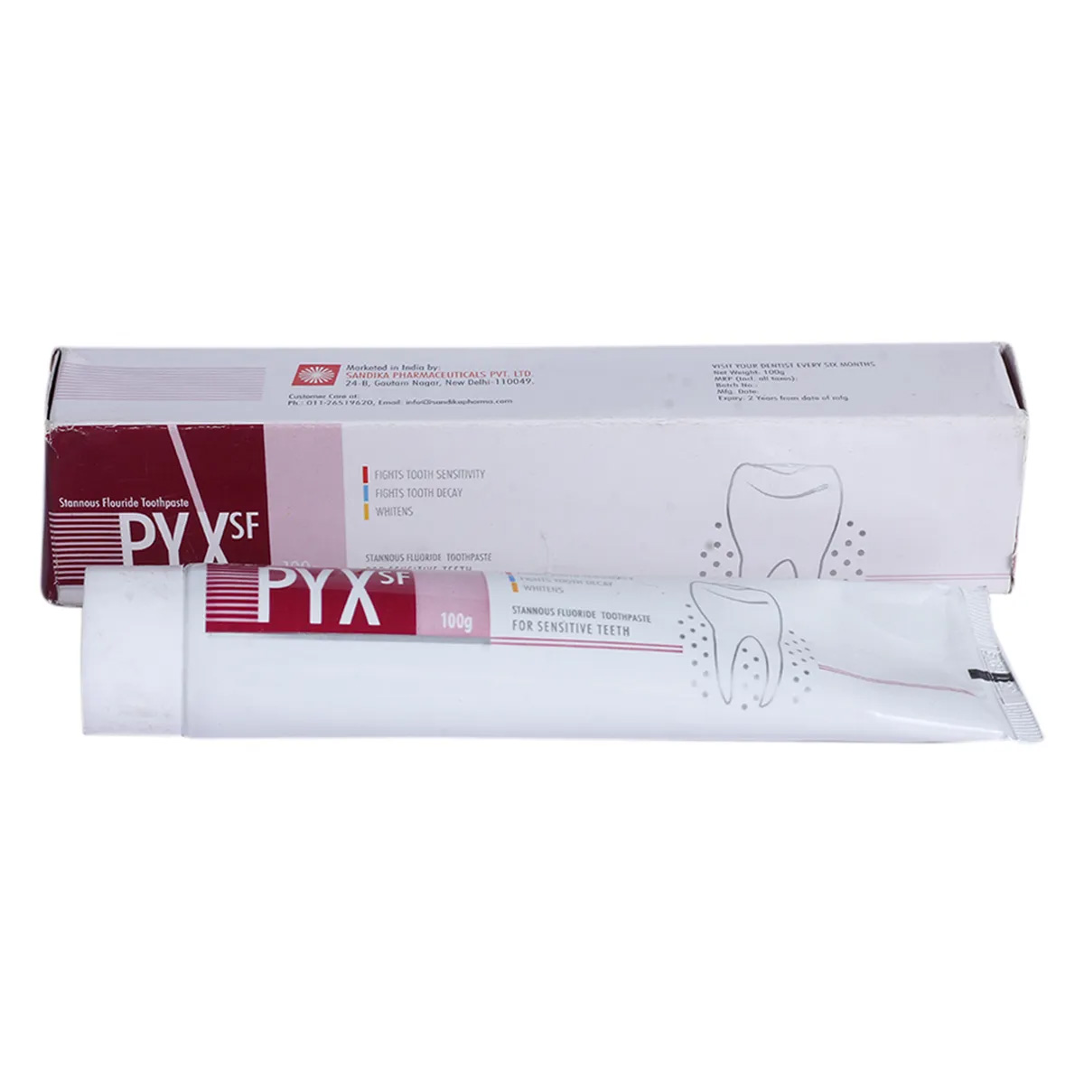 Sandika Pharma Pyx SF Stannous Fluoride Toothpastes (Pack of 12)