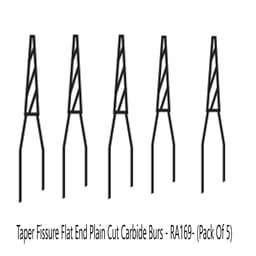 Pivo Taper Fissure Flat End Plain Cut Carbide Contra-angle Bur - RA-169 (Pack Of 5) - 4