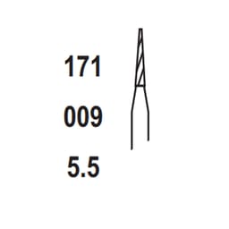 Pivo Taper Fissure Flat End Plain Cut Carbide Contra-angle Bur - RA-169 (Pack Of 5) - 3