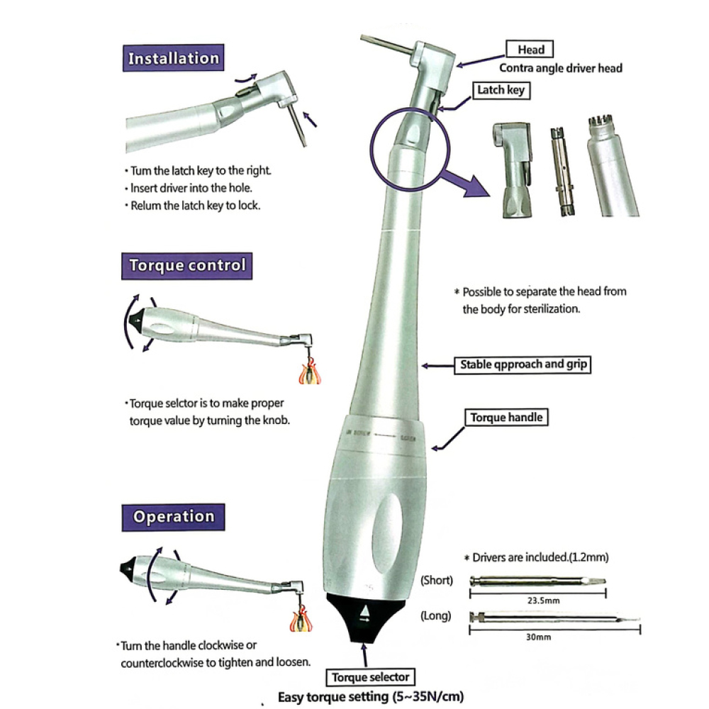 Mik Implant Universal Torque Wrench Ratchet Type