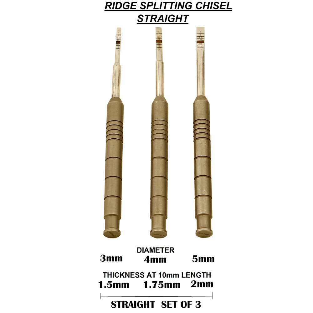 Julldent Ridge Splitting Chisel Straight Set of 3
