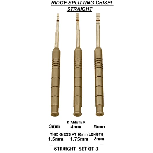 Julldent Ridge Splitting Chisel Straight Set of 3