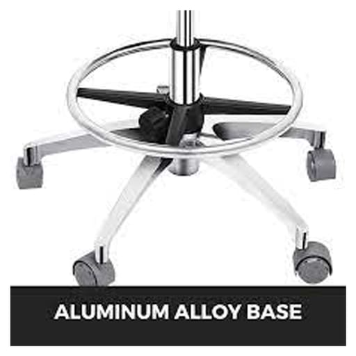 Sparedent Dental Stool With Armrest, Foot Ring and Metal Base - Black