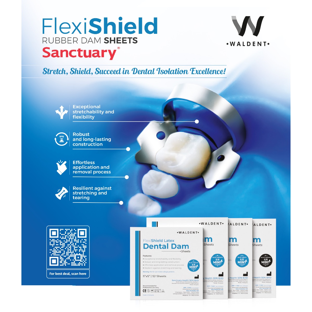 Waldent FlexiShield Rubber Dam Sheets (Sanctuary)