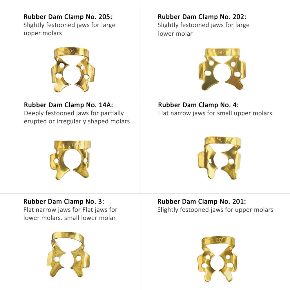 GDC Rubber Dam Clamps Set # Gold (RDCOBG11)
