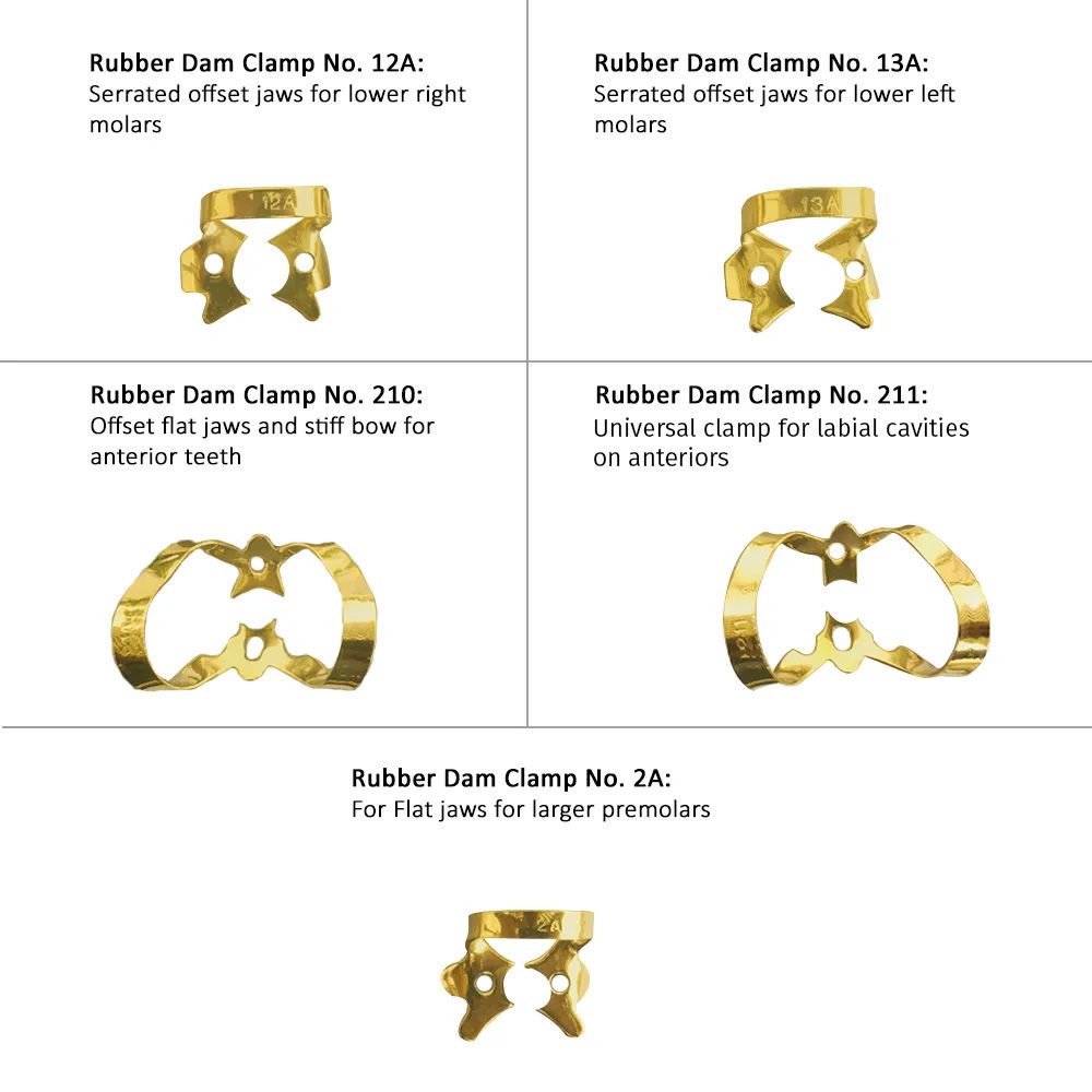 GDC Rubber Dam Clamps Set # Gold (RDCOBG11)