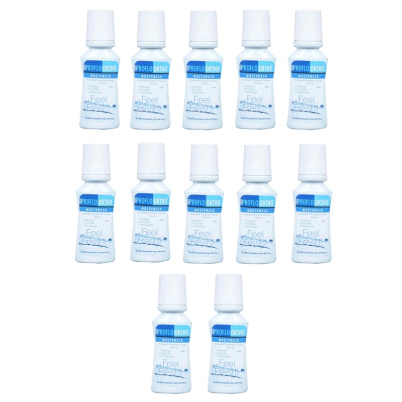 Sandika Pharma Proflo Ortho Acidulated Mouthwash (Pack of 12)