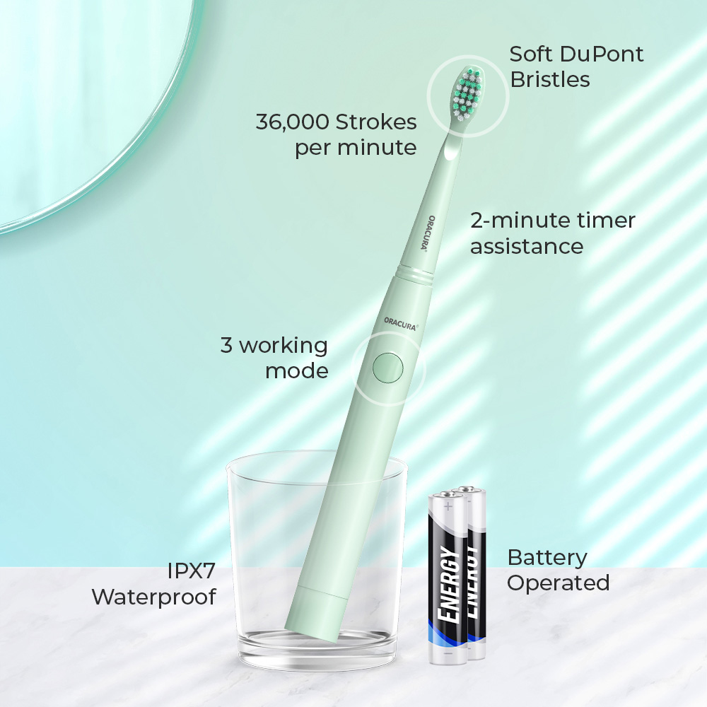 Oracura SB100 Sonic Lite Electric Battery Operated Toothbrush
