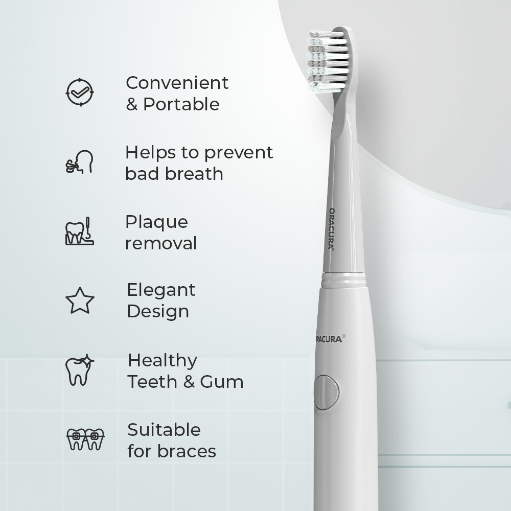 Oracura SB100 Sonic Lite Electric Battery Operated Toothbrush