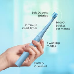 Oracura SB100 Sonic Lite Electric Battery Operated Toothbrush Blue (SB100BE)
