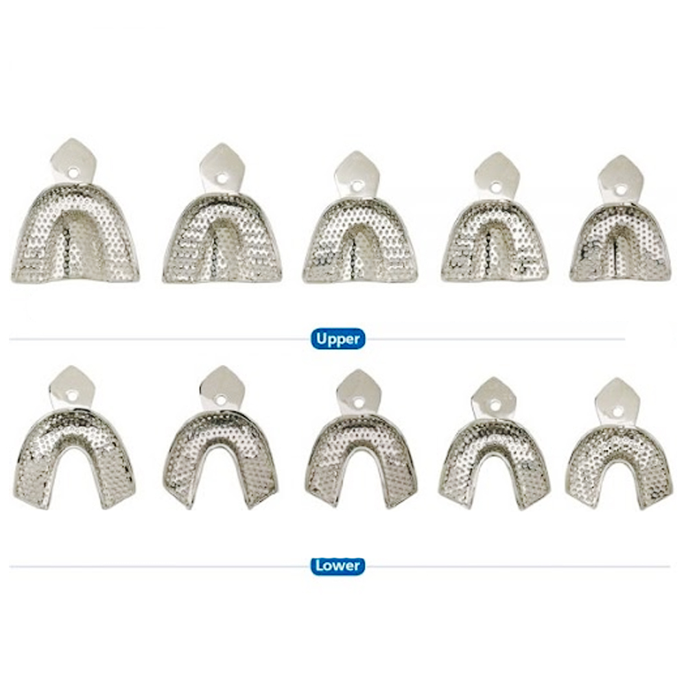 GII Impression Trays perforated stainless steel (Set of 10)