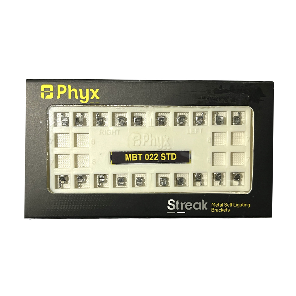 Phyx Streak Metal Self Ligating Brackets Kit MBT 022