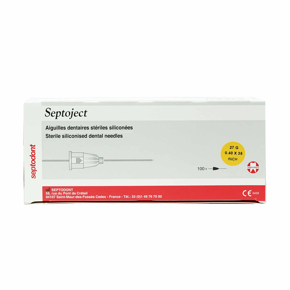 Septodont Septoject Needles For Dental Cartridge Syringe 27g/35mm