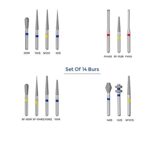 Superendo Crown Preparation Short Shank Diamond Bur Kit (For Paediatric Patient Only)