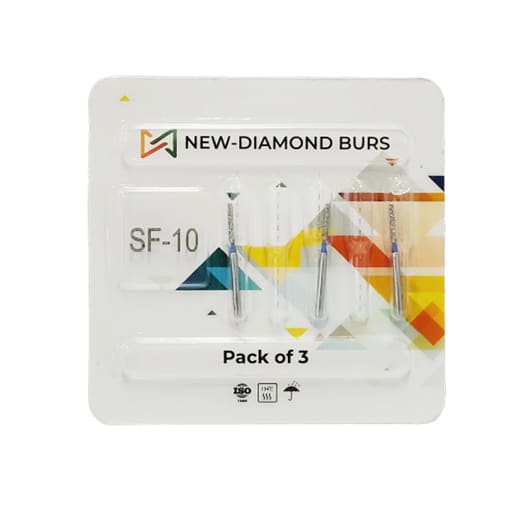 NewDiamond Straight Fissure FG Diamond Bur SF-10 (Pack of 3)