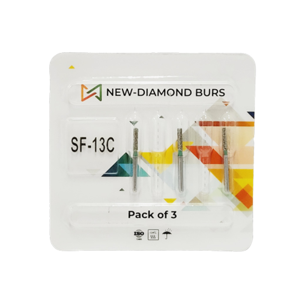 NewDiamond Straight Fissure FG Diamond Bur SF-13C (Pack of 3)