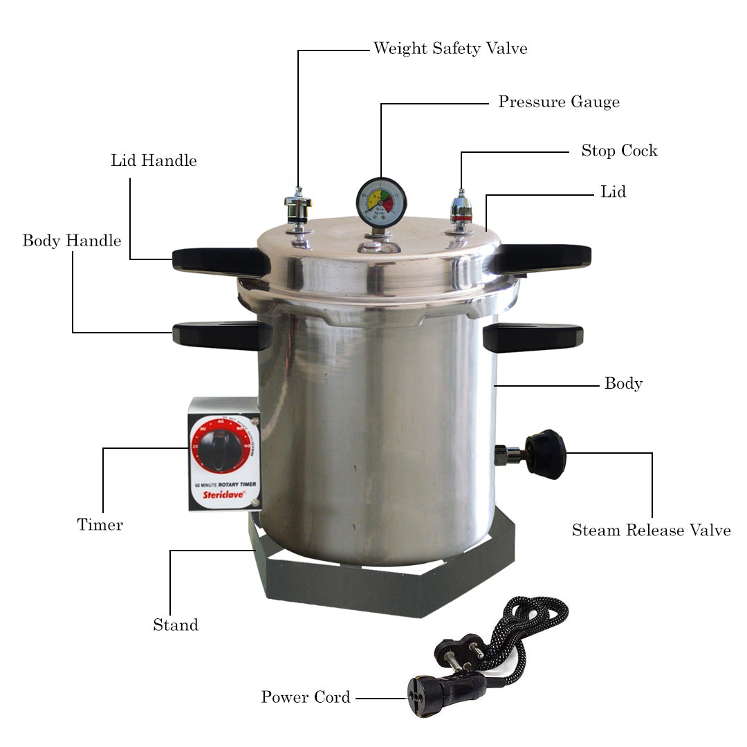 Life Steriware Dental Autoclaves With Rotary Timer in Mirror Finish