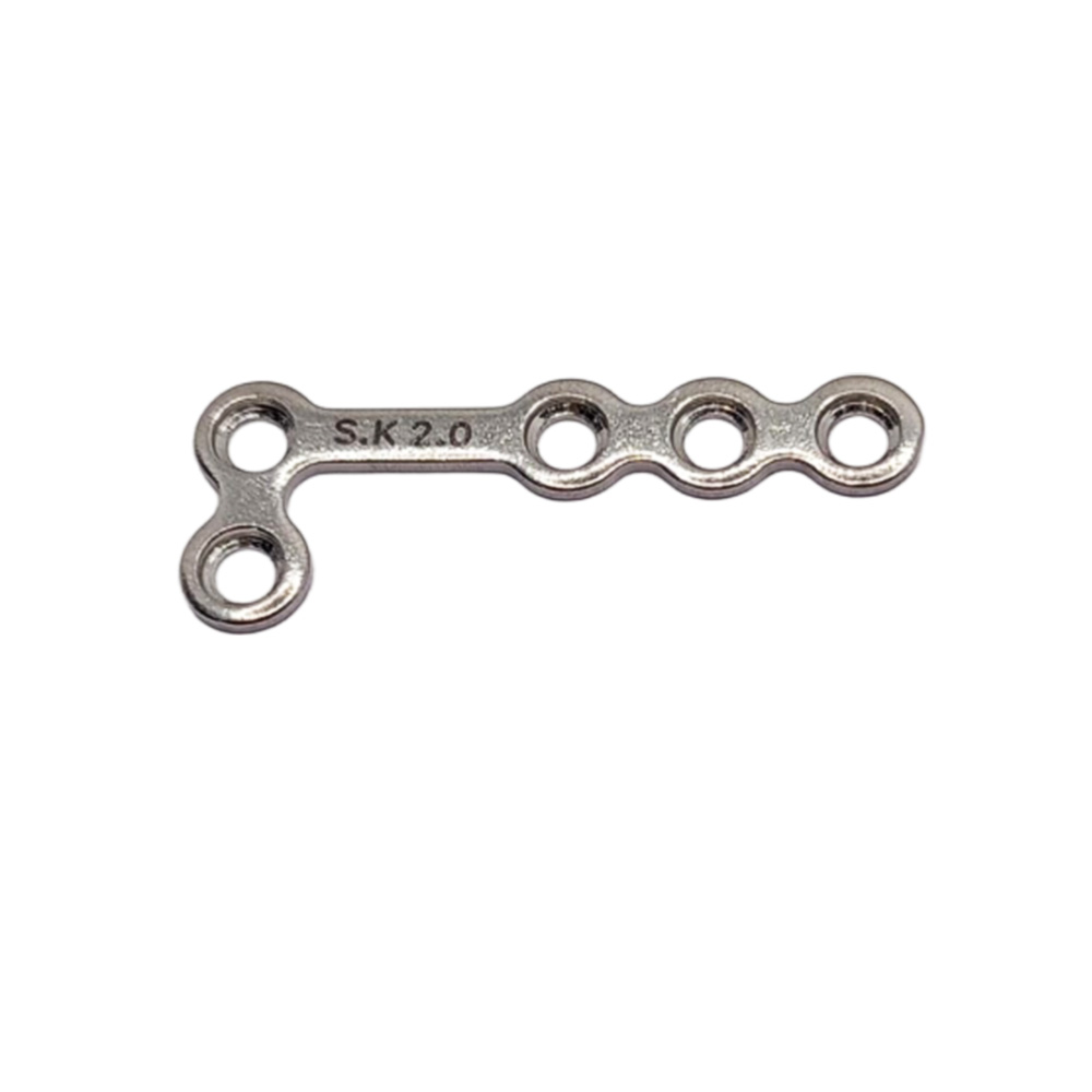 SK Surgicals SS Mini Bone Plates L Shape 90° With Gap - Right 2mm (5 Holes) 200.520SR