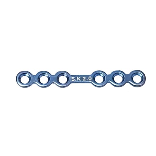 SK Surgicals Titanium Mini Bone Plates With Gap - 2mm (6 Holes) 200.600T (Pack of 2 )