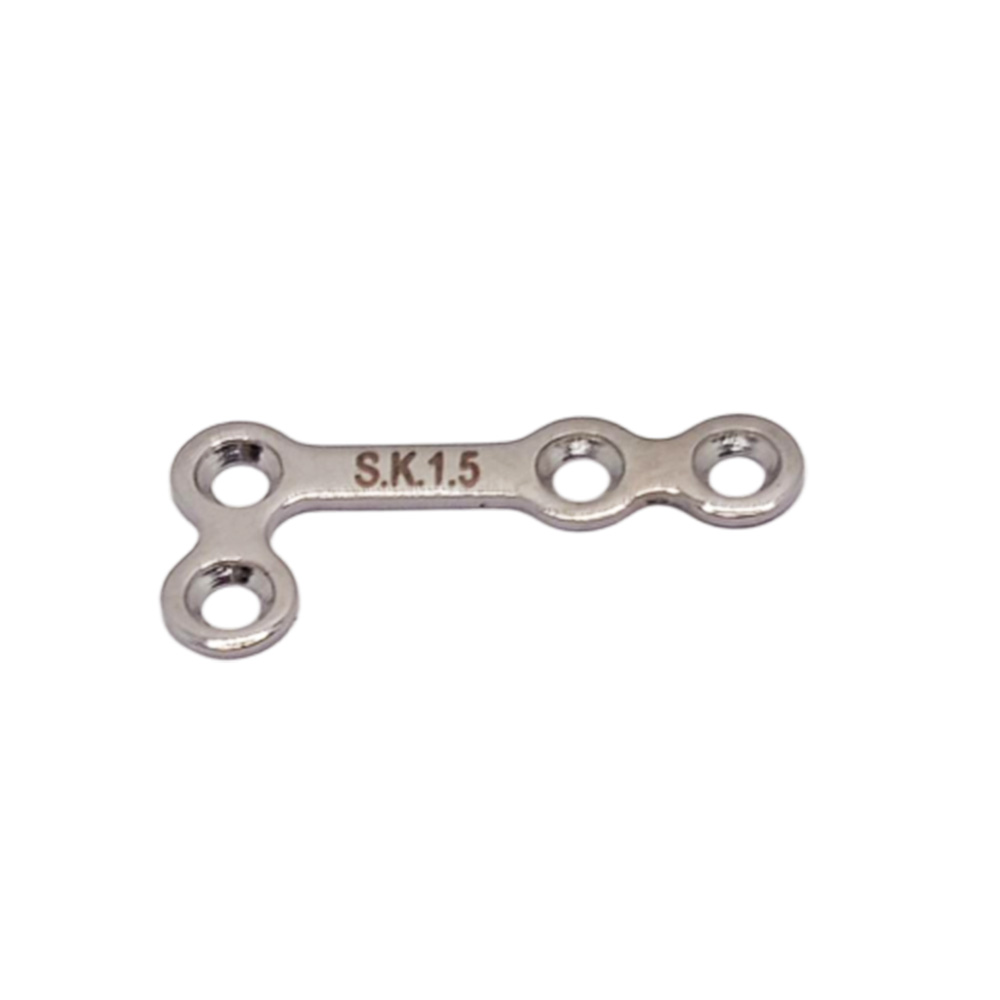 SK Surgicals SS Mini Bone Plates L Shape 90° With Gap - Right 1.5mm (4 Holes) 105.420SR