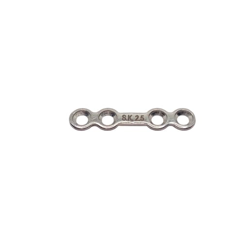 SK Surgicals SS Mini Bone Plates With Gap - 2.5mm (4 Holes) 205.400S (Pack of 2 )