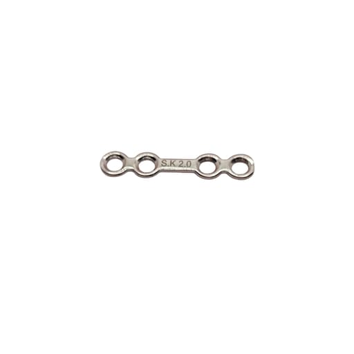 SK Surgicals SS Mini Bone Locking Plates With Gap - 2mm (4 Holes) 200.1204S (Pack of 2 )