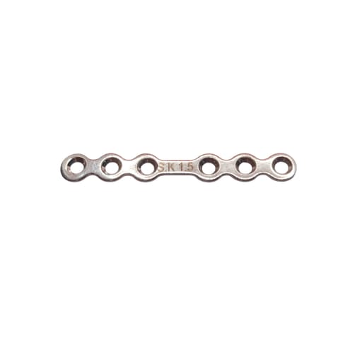 SK Surgicals Titanium Mini Bone Plates With Gap - 1.5mm (6 Holes) 105.600T (Pack of 2 )