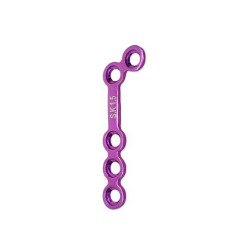 SK Surgicals Titanium Mini Bone Plates L Shape 120° With Gap - Left 1.5mm (5 Holes) 105.530TL