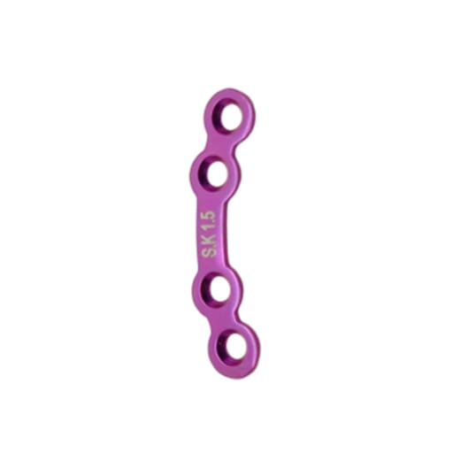 SK Surgicals Titanium Mini Bone Plates Orbital With Gap - 1.5mm (4 Holes)105.410T (Pack of 2 )