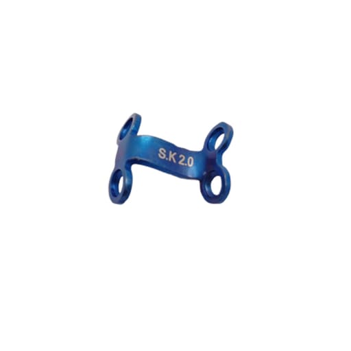 SK Surgicals Titanium Mini Chin Plates - 2mm x 6mm (4 Holes) 200.504T6