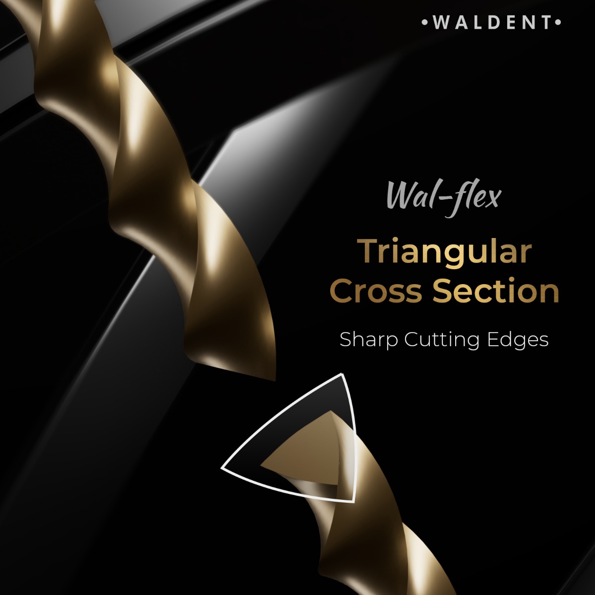 Waldent Wal-flex Gold Rotary Files 21mm