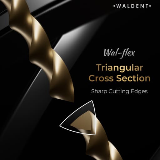 Waldent Wal-flex Gold Rotary Files 25mm