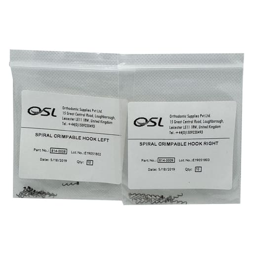 OSL Spiral Crimpable Hook - 0.022 (Pack Of 10)