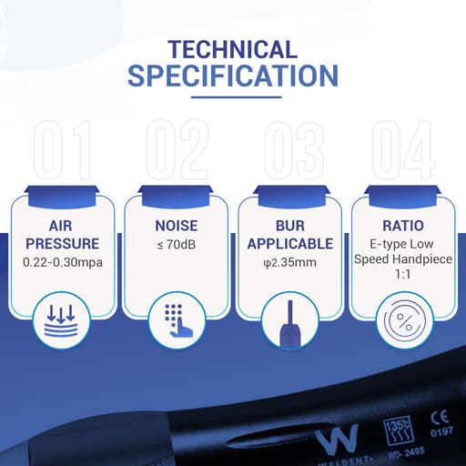 Waldent Straight Handpiece Special Edition - Black (W-134) 