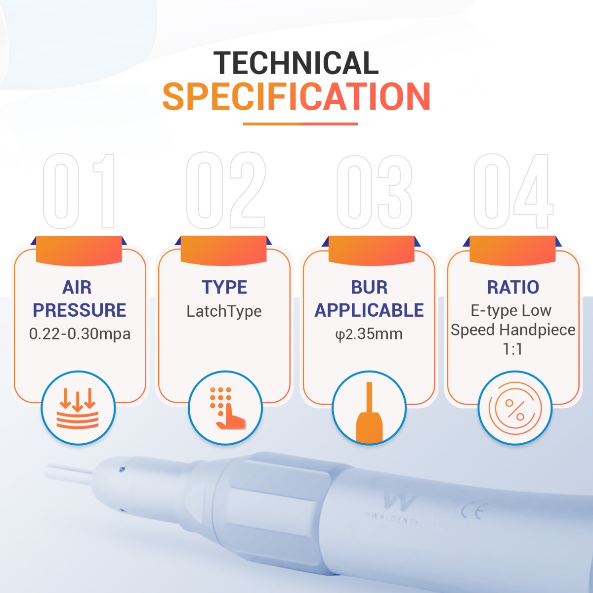 Waldent Premium Straight Handpiece (W-124)