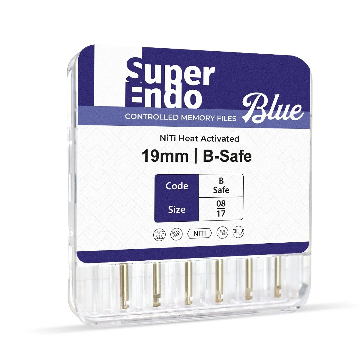 SuperEndo Blue Files 19mm #08/17 (B-Safe) (Pack of 6)